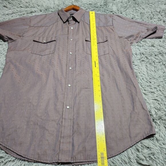 Roper Western Pearl Snap Shirt Adult XL Blue Gray Rodeo Mens Star Pattern Cowboy - Picture 9 of 13